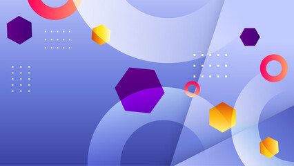 Obraz premium Colorful colourful vector minimalist simple abstract shapes background. Vector abstract graphic design banner pattern background template