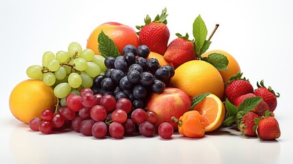 Naklejka na ściany i meble fruits. fruits and vegetables. fruits and berries. fruits on a white. fruits and berries. fruits on white background