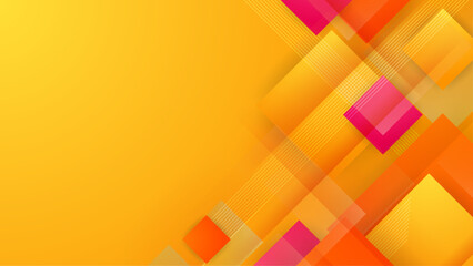 Pink orange and yellow vector abstract shapes background