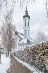 Kirche vom Marienmünster Diessen am Ammersee im Winter