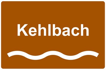 Illustration eines Flussnamenschildes des Flusses 