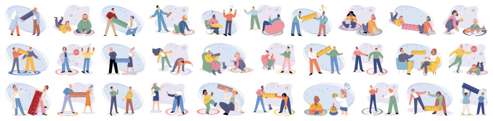 Personal space vector illustration. Understanding psychology personal space can help improve our relationships Respecting personal boundaries and space is key to fostering healthy social interactions - obrazy, fototapety, plakaty