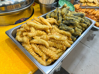 Korean street food snack. Fried food