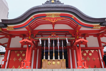 japanese temple in Shinjuko, tokyo, japan