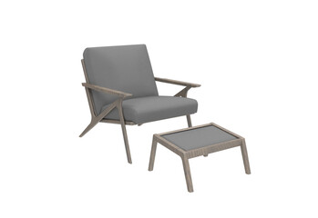 armchair angle view without shadow 3d render