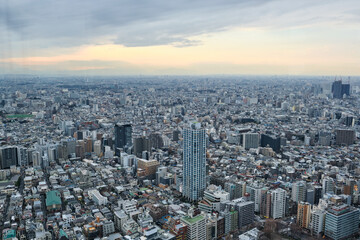 Obraz premium Top view of the city of Tokyo