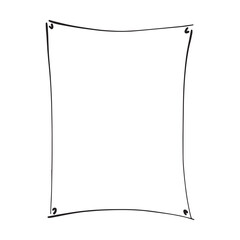 Frame border hand drawn rectangle shape icon for decorative vintage doodle element for design in vector illustration