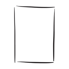 Frame border hand drawn rectangle shape icon for decorative vintage doodle element for design in vector illustration