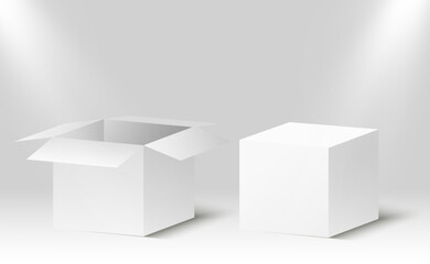 3D cardboard boxes for delivery Isometric paper containers
