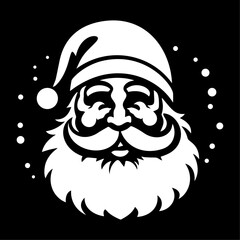 Santa Face Stencil Template. Stencils Design for Window. Image suitable for laser cutting, plotter cutting or printing. 