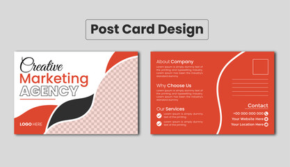 Double sided modern corporate business postcard design or EDDM postcard design template