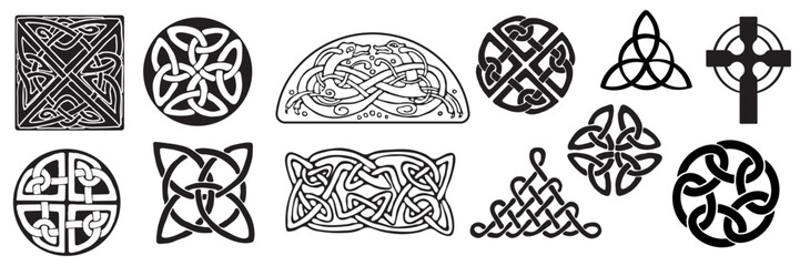 Celtic ornamental motifs set