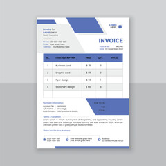 Modern and simple invoice design template.