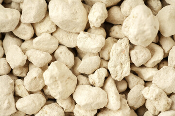 Close up of mineral cat litter for background