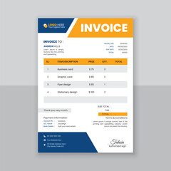 Modern and simple invoice design template.