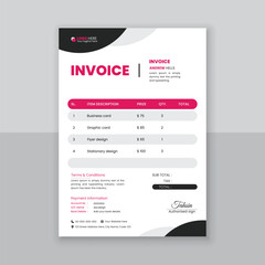 Modern and simple invoice design template.