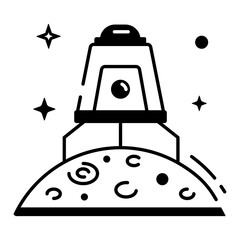 Trendy outline icon depicting planet system 