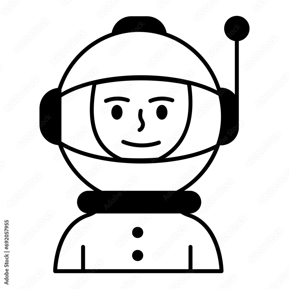 Canvas Prints get this linear icon depicting an astronaut