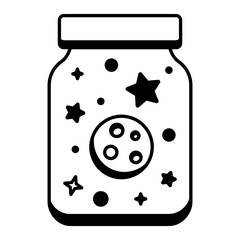 Check out this linear icon of a space jar 