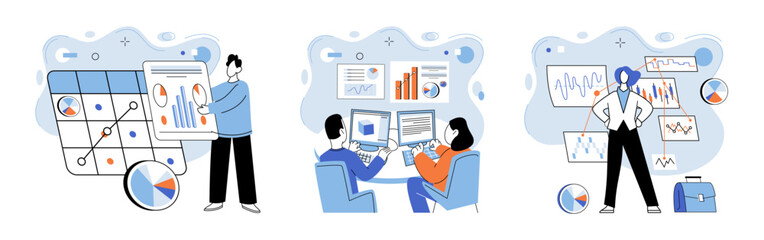 Naklejka premium Business operations vector illustration. Finance, lifeblood coursing through veins dynamic and financially successful business operations Project your aspirations onto canvas strategically aligned