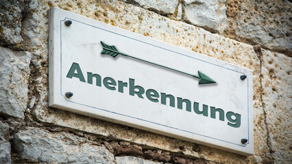 Fototapeta premium Signposts the direct way to the Acknowledgment