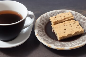 Obraz na płótnie Canvas cup of coffee and cookies