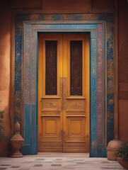 Islamic wooden doors - entrance to the mosque