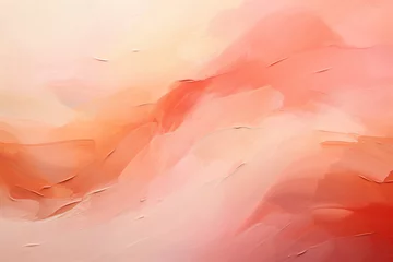 Rideaux velours Pantone 2024 Peach Fuzz Abstract background of acrylic paint in pink and orange tones. Copy space.