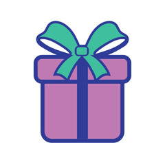 Gift box icon Christmas present Vector
