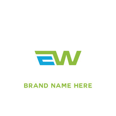 EW logo. E W design. White EW letter. EW, E W letter logo design. Initial letter EW linked circle uppercase monogram logo. E W letter logo vector design. 