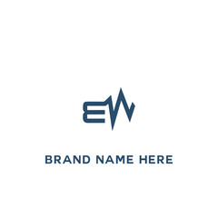 EW logo. E W design. White EW letter. EW, E W letter logo design. Initial letter EW linked circle uppercase monogram logo.
