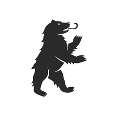 Bear logo. Bear silhouette for Emblem design. Heraldic symbol. Vector illustration