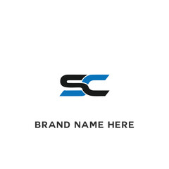 SC logo. S C design. White SC letter. SC, S C letter logo design. Initial letter SC linked circle uppercase monogram logo.
