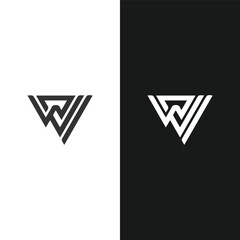 W letter logo, Letter W logo, B letter icon Design with black background. Luxury W letter 