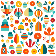 Vector pack of flat easter day patterns
Flat style. White background