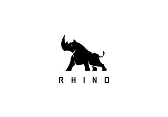 animal, animals, blue, horn, hunting, letter, orange, power, powerpoint, red, rhino, safari, savannah, strength, trophy, wild, rhino r logo, rhino letter.  © meer