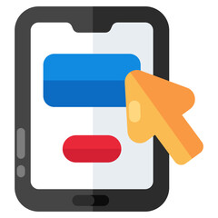 Mobile card payment icon in trendy vector design