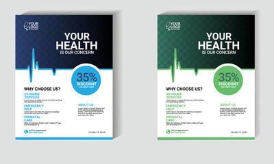 healthcare template design for a report and medical flyer design,leaflets decoration for printing and presentation vector.