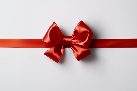A Simple Red Ribbon with a Bow