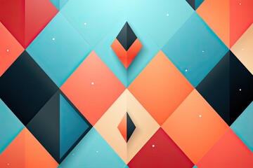Abstract funky background with rhombus elements and retro colours. futuristic retro style background