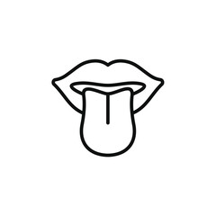 Tongue line icon isolated on white background