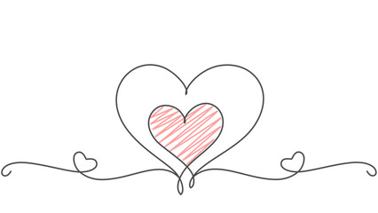 background love art vector doodle continuous line. romantic greeting valentine design