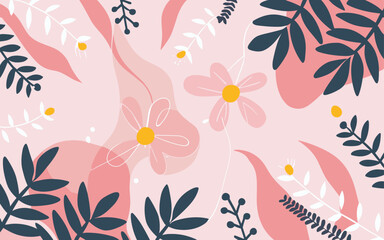Abstract background poster floral. Good for fashion fabrics, postcards, email header, wallpaper, banner, events, covers, advertising, and more. Valentine's day, women's day, mother's day background.