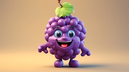 3d design of an grape character Ai Generative