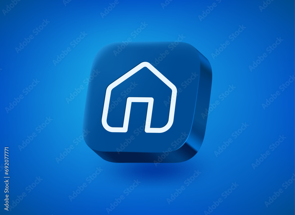 Poster home icon. vector 3d illustration of app button