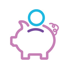 Pigbank with coin Finance icon Vector