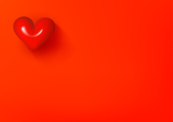 Vector wallpaper with heart icon. 3d vector background with copy space