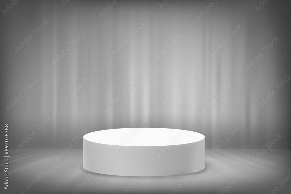 Aufkleber abstract grey studio with podium and copy space. design product template. 3d design vector mockup