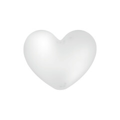 Vector realistic white 3d heart.