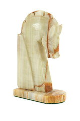 Midcentury Marble Horse Head Bookend. Sculptural Art Object. No background png. 